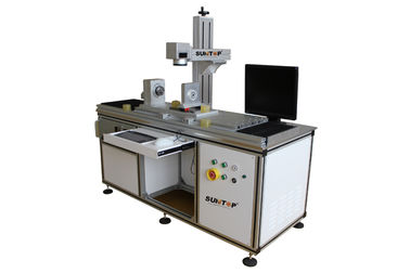 China Kundengebundene Faser-Laser-Markierungs-Maschine für zylinderförmige Oberfläche und runde Produkte fournisseur